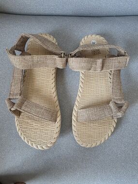 Neutral Tan Woven Strap Women's Sandals - Breathable Summer Comfort
